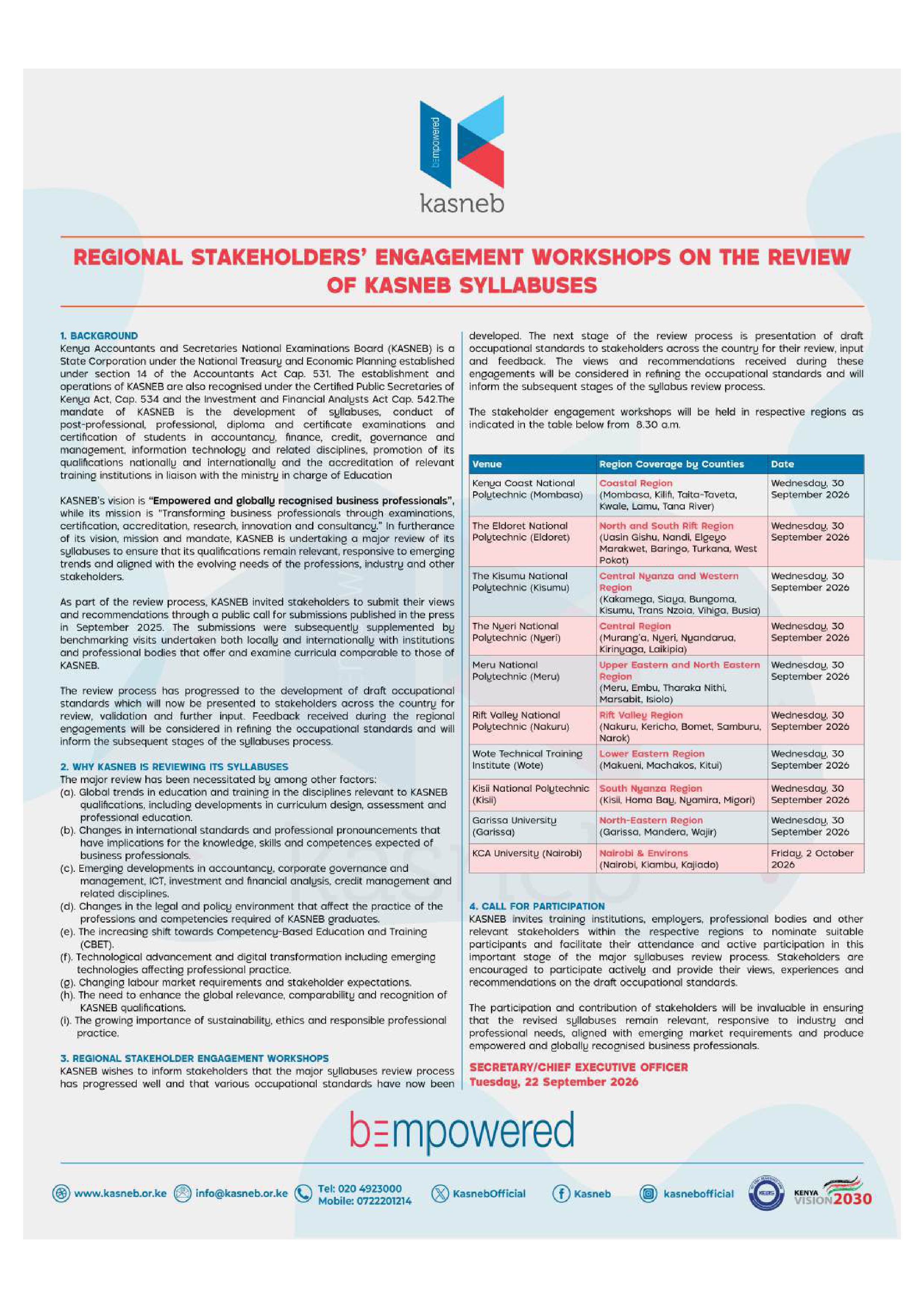 Notice on Stakeholder Engagement